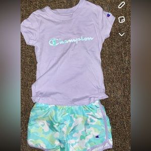 Champion matching set for a girl 4t only worn once in the condition it came in
